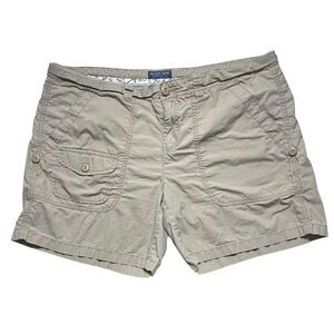 Polo Ralph Lauren Womens Sz 14 Cotton Cargo Chino Shorts Beige Comfort- 1595